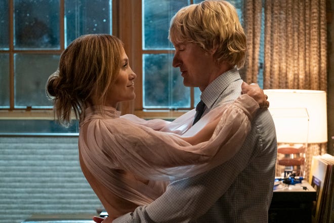Jennifer Lopez and Owen Wilson in a scene from "Marry Me."