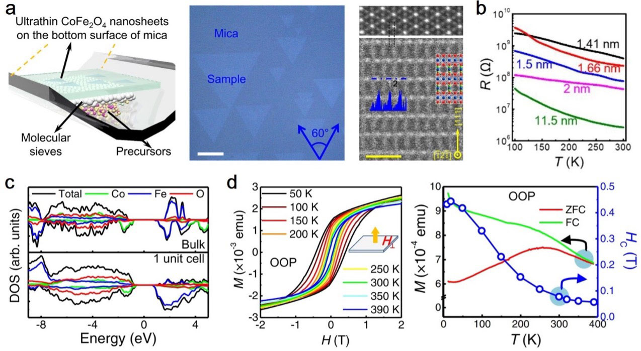 One-unit-cell thick semiconductors with room-temperature magnetism