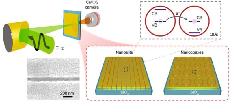 A room-temperature terahertz camera based on a CMOS and quantum dots