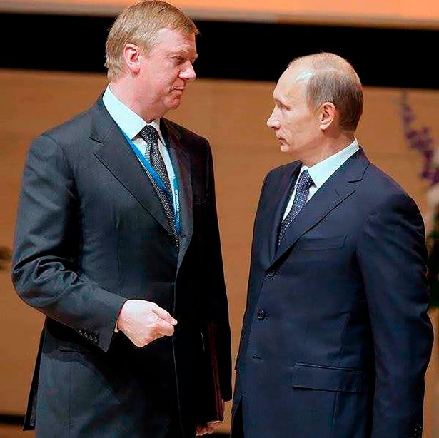 Anatoly Chubais, 67, with Vladimir Putin.