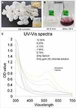 Synthesis of Biogenic Gold Nanoparticles by Using Sericin Protein from Bombyx mori Silk Cocoon and Investigation of Its Wound Healing, Antioxidant, and Antibacterial Potentials