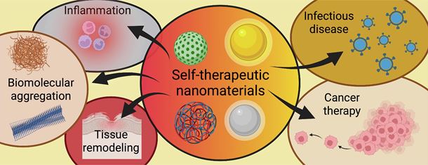 Self-therapeutic nanomaterials: Applications in biology and medicine