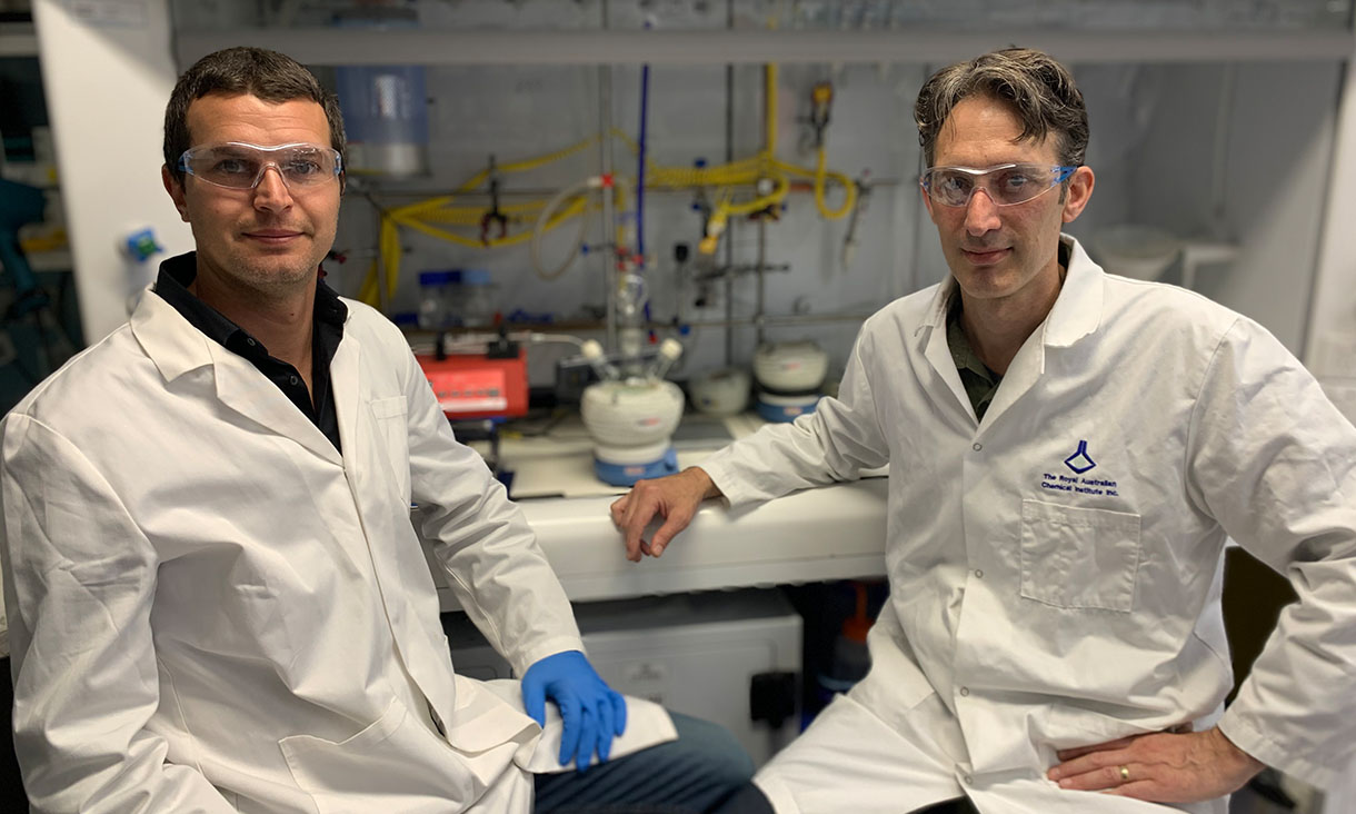 Associate Professor Enrico Della Gaspera (left) and Dr Joel van Embden led a team of global experts to review production strategies, capabilities and potential applications of zinc oxide nanocrystals. Credit RMIT University